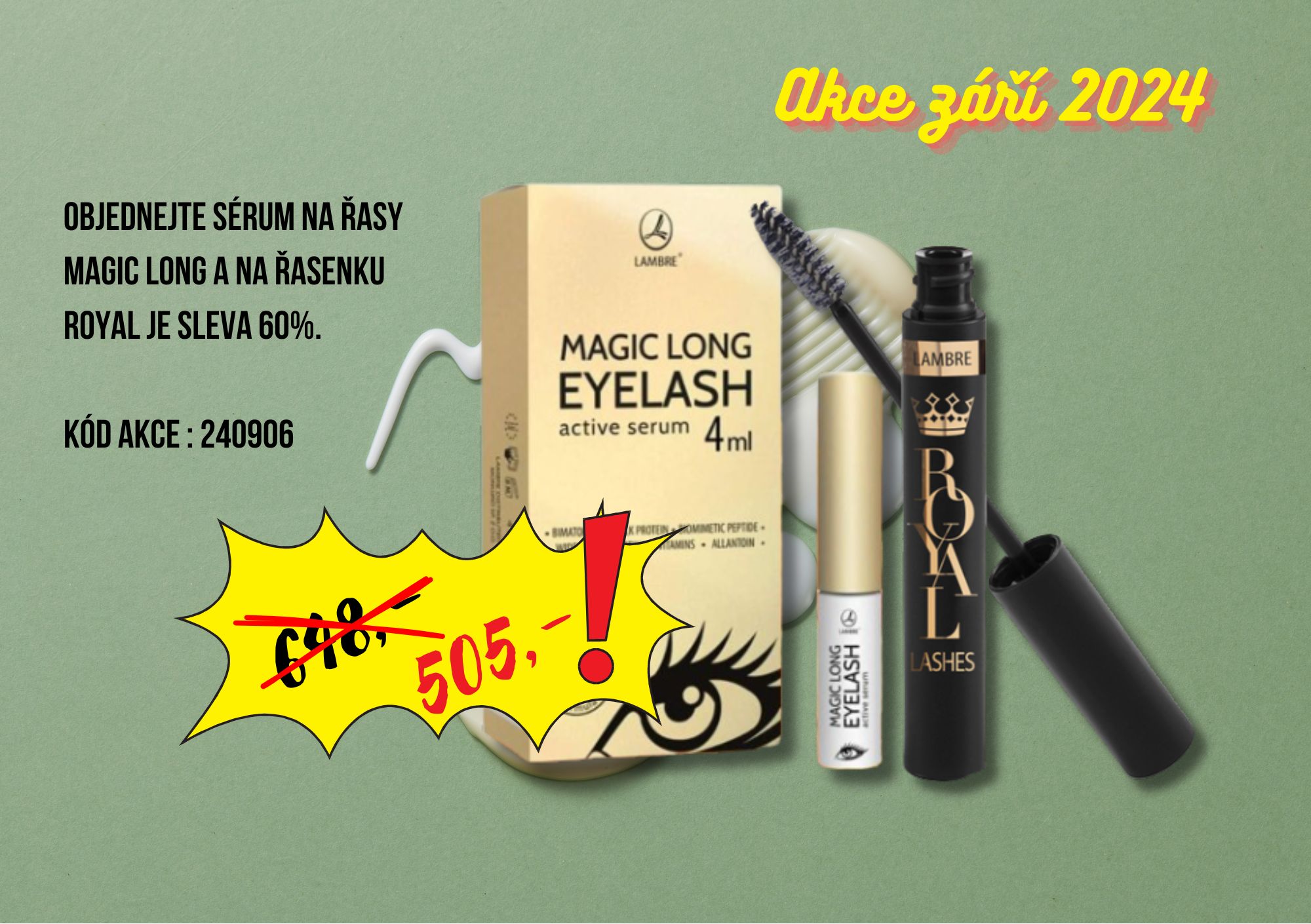 Sérum na řasy Magic + řasenka Royal s 60% slevou