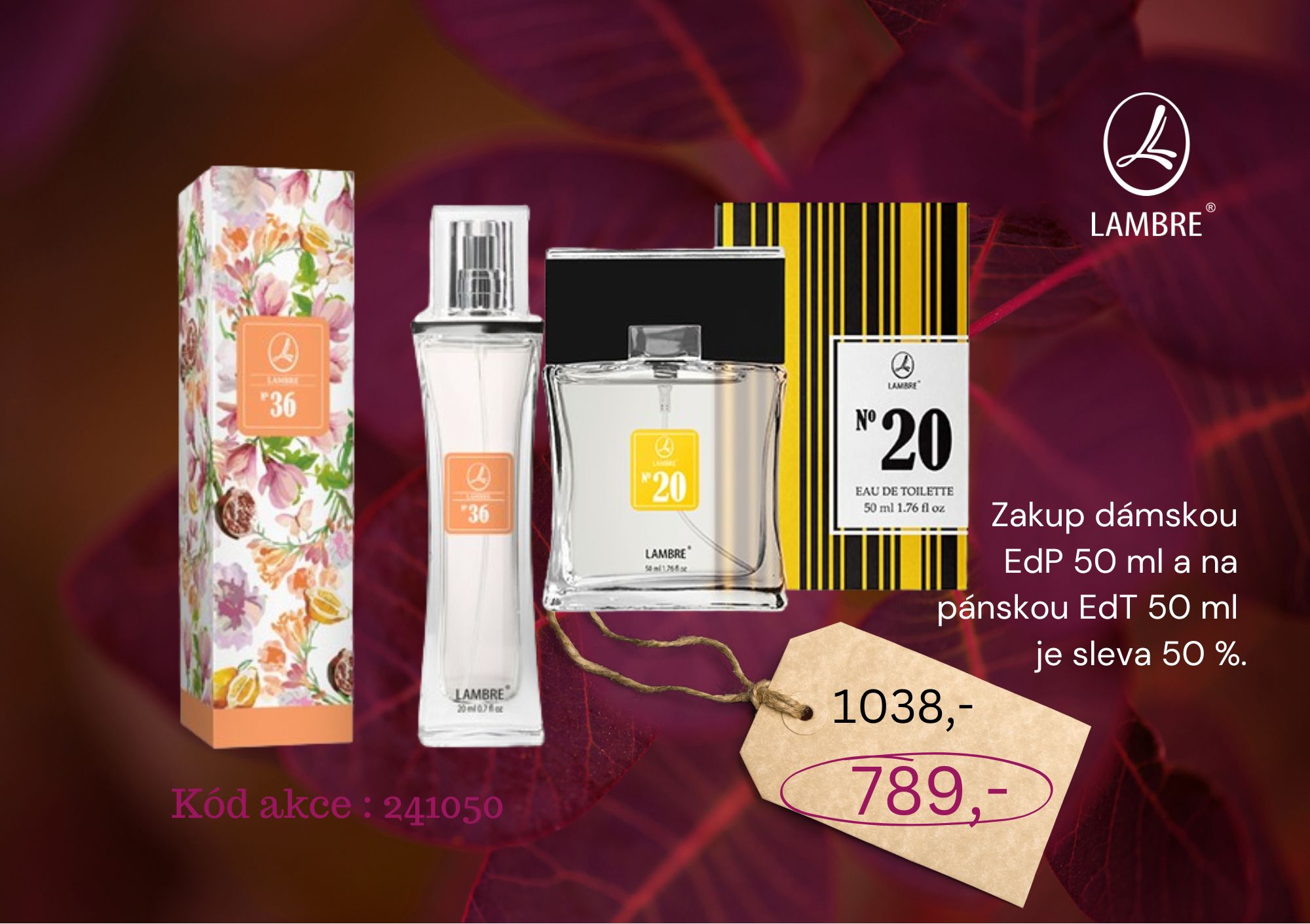 Dámský EDP,50 ml + pánský s 50% slevou