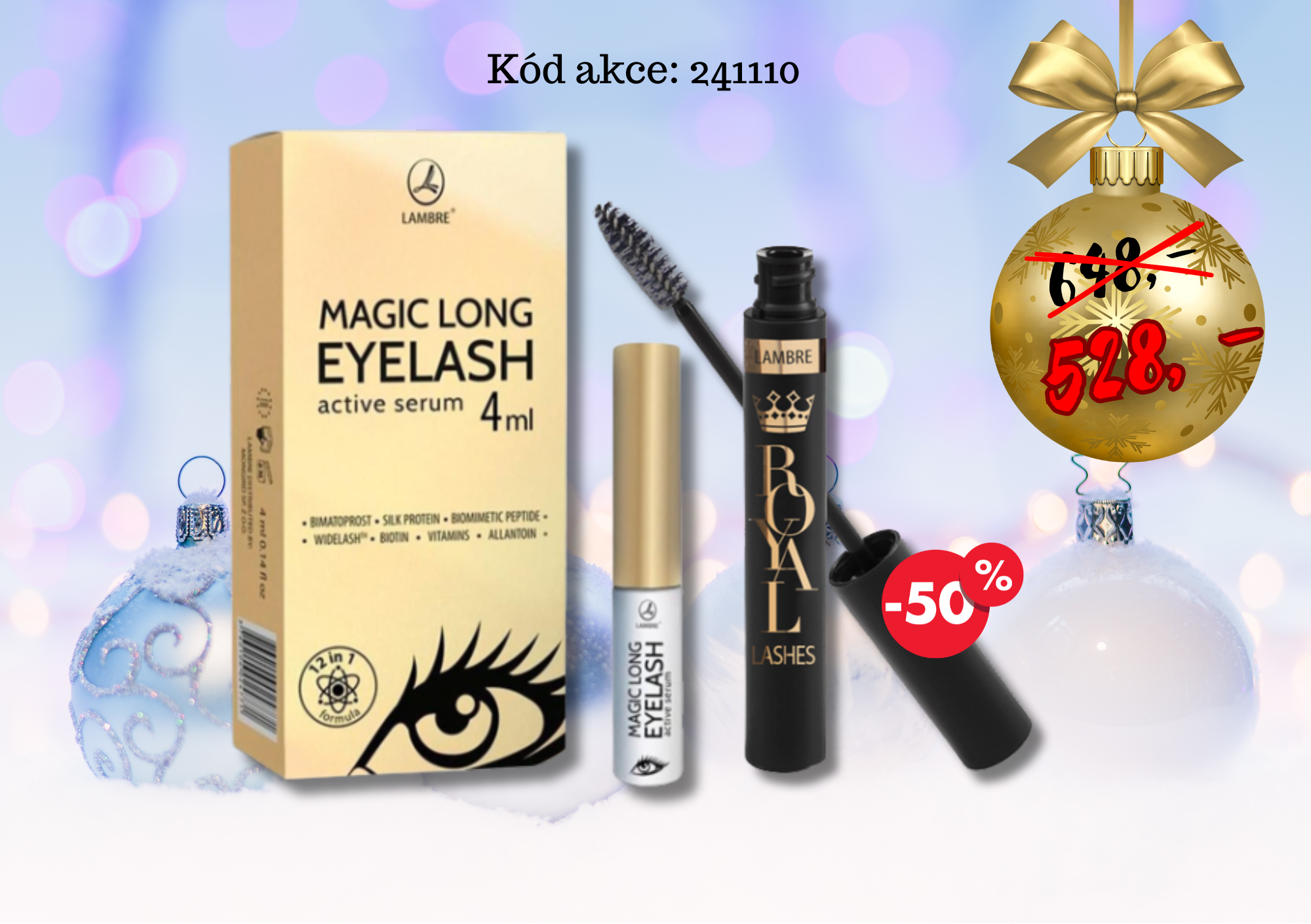 Sérum na řasy Magic + řasenka Royal s 50% slevou